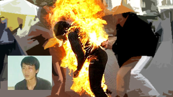 Đối tượng Phạm Việt Cường và ảnh minh họa.