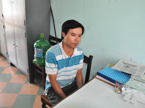 Dương Duy Tiến tại cơ quan Công an.