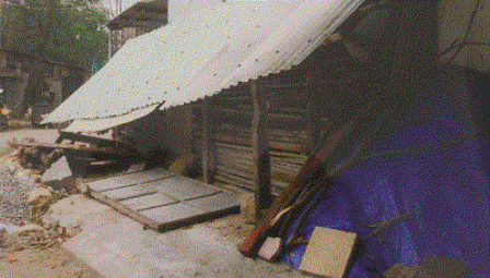 Lán trại ông Sơn dựng tạm trên phần đất đã thu hồi.