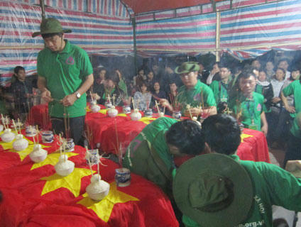 21 bộ hài cốt liệt sĩ được quy tập trong ngày đầu tiên.