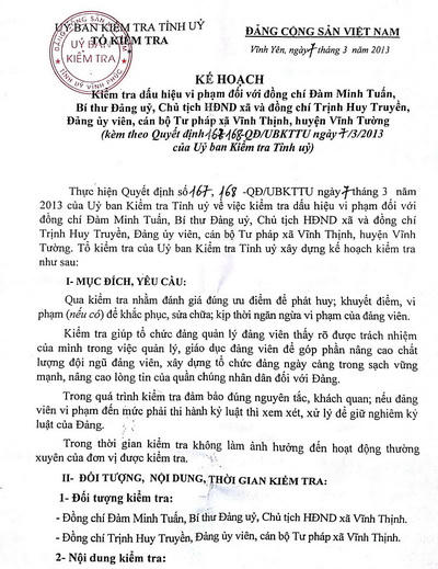 Đã hơn 2 tháng trôi qua, một vụ việc đơn giản mà UBKT tỉnh ủy Vĩnh Phúc vẫn chần chừ không đưa ra kết luận