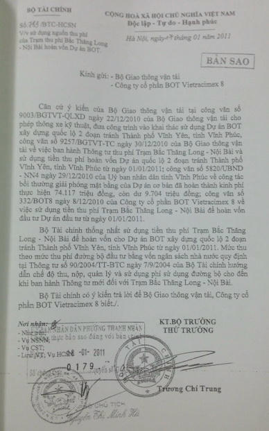 Văn bản của Bộ Tài chính