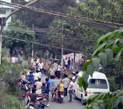 Hiện trường nơi thanh niên chết bất thường