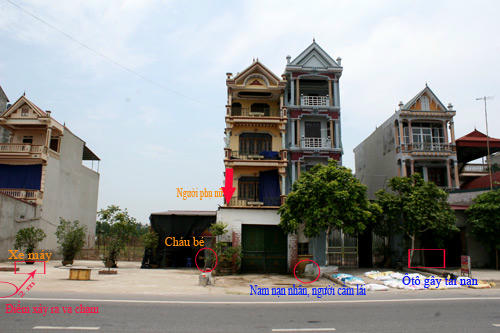 Sơ đồ hiện trường vụ tai nạn.