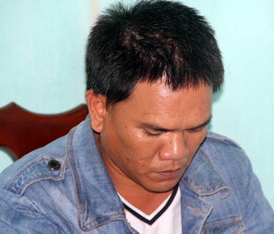 Đối tượng tại cơ quan công an.