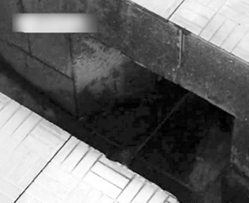 Em bé rơi xuống bể chứa chất thải theo đường rãnh này khi bà mẹ vô tình đẻ rơi.