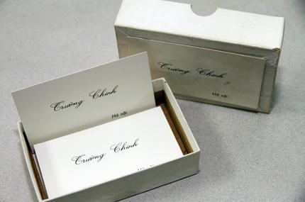 Danh thiếp lúc sinh thời của cố TBT Trường Chinh. Ảnh do gia đình cung cấp.