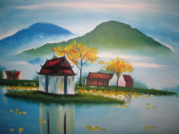 Vượt lên nỗi đau da cam, chàng trai dùng miệng vẽ tranh