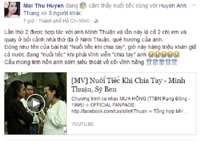 Nghệ sĩ Việt gửi lời tiễn biệt Minh Thuận