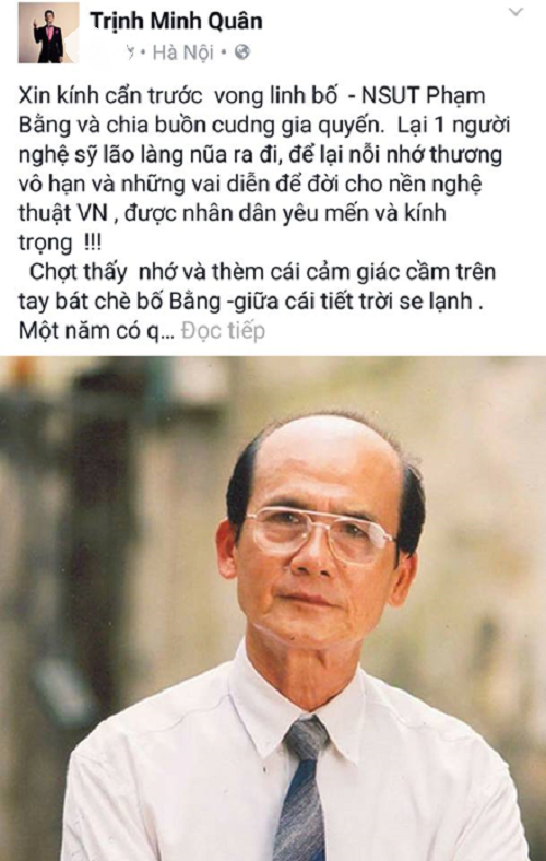 Nhiều người tự xưng 'con' bày tỏ tiếc thương 'bố' Phạm Bằng
