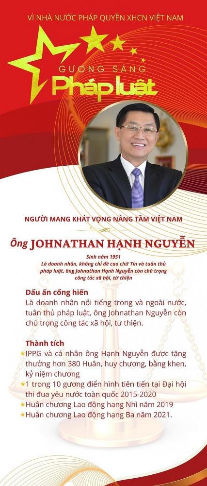 Ông Johnathan Hạnh Nguyễn được tôn vinh Gương sáng Pháp luật 2021