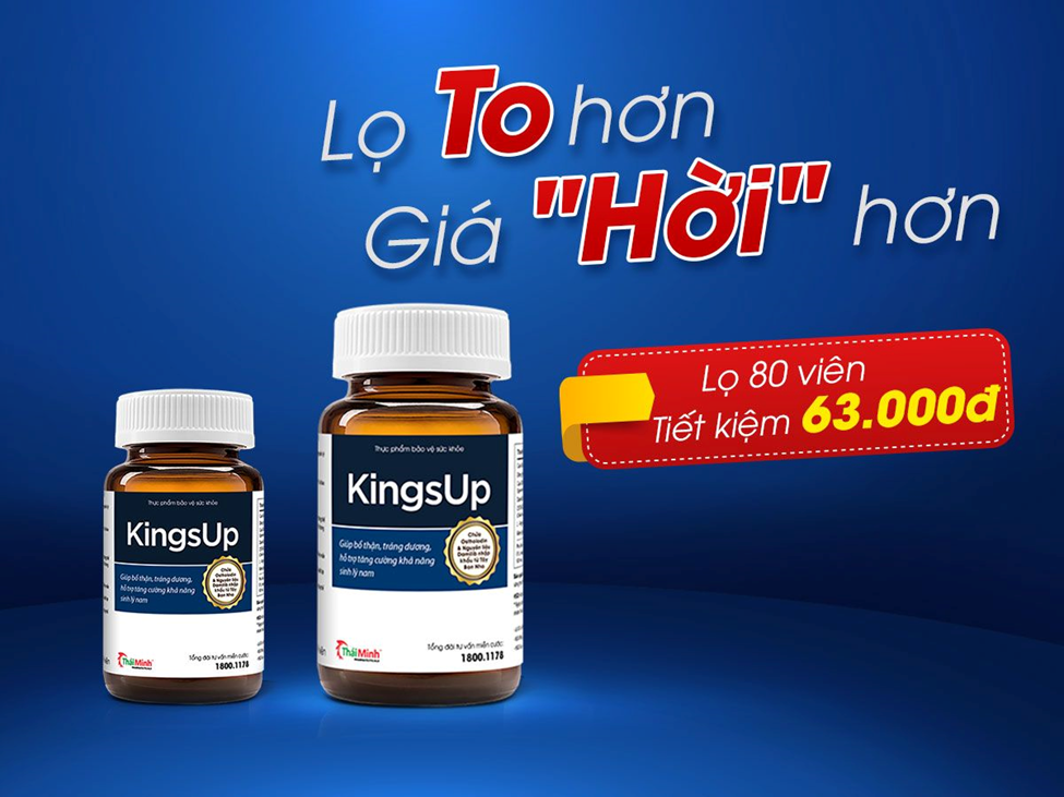 Thực phẩm bảo vệ sức khỏe KingsUp đã có dạng lọ 80 viên