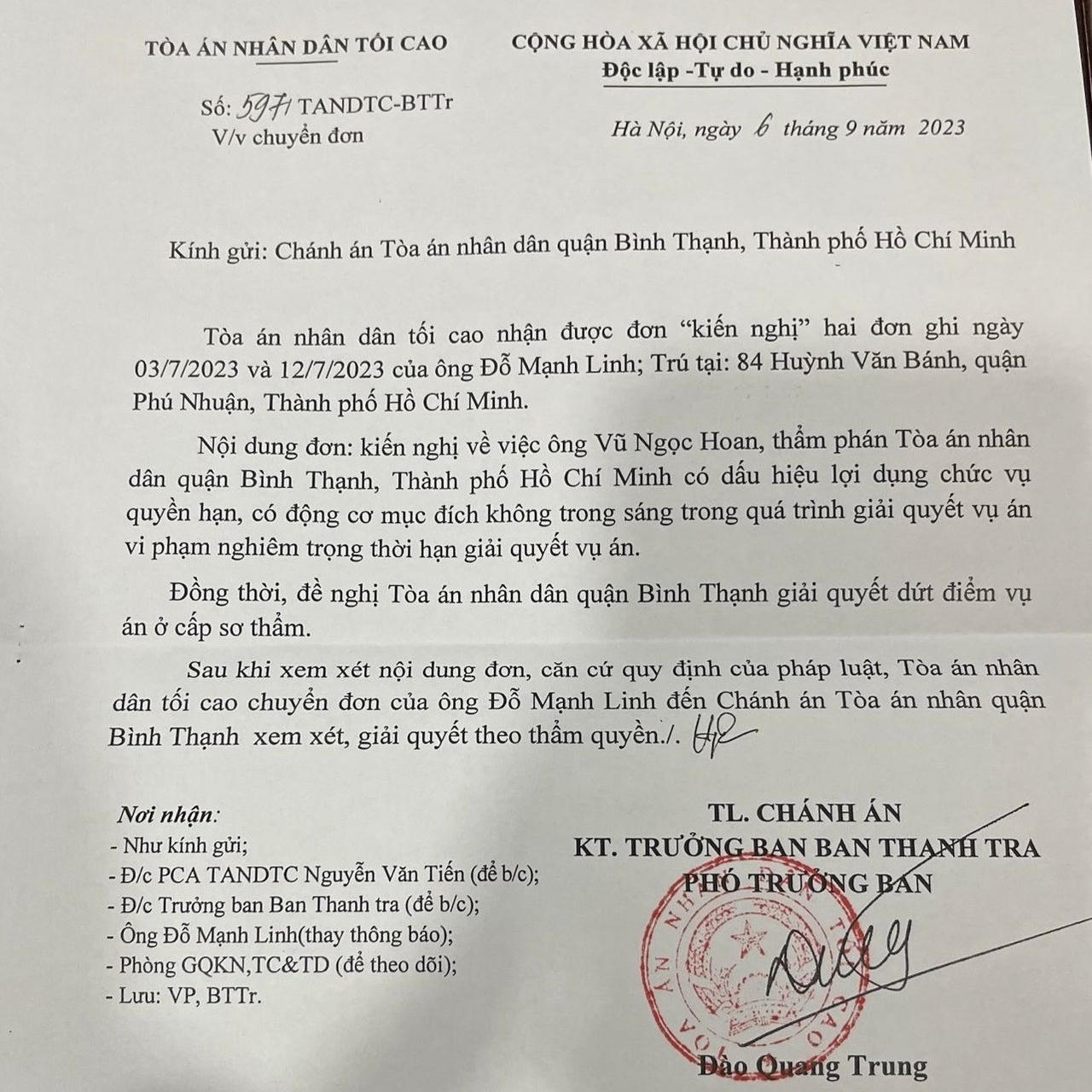 Vụ kiện liên quan cuộc đấu giá căn nhà tại đường Nguyễn Hữu Cảnh (TP HCM): TAND Bình Thạnh thụ lý thêm yêu cầu độc lập của người đấu giá trúng 