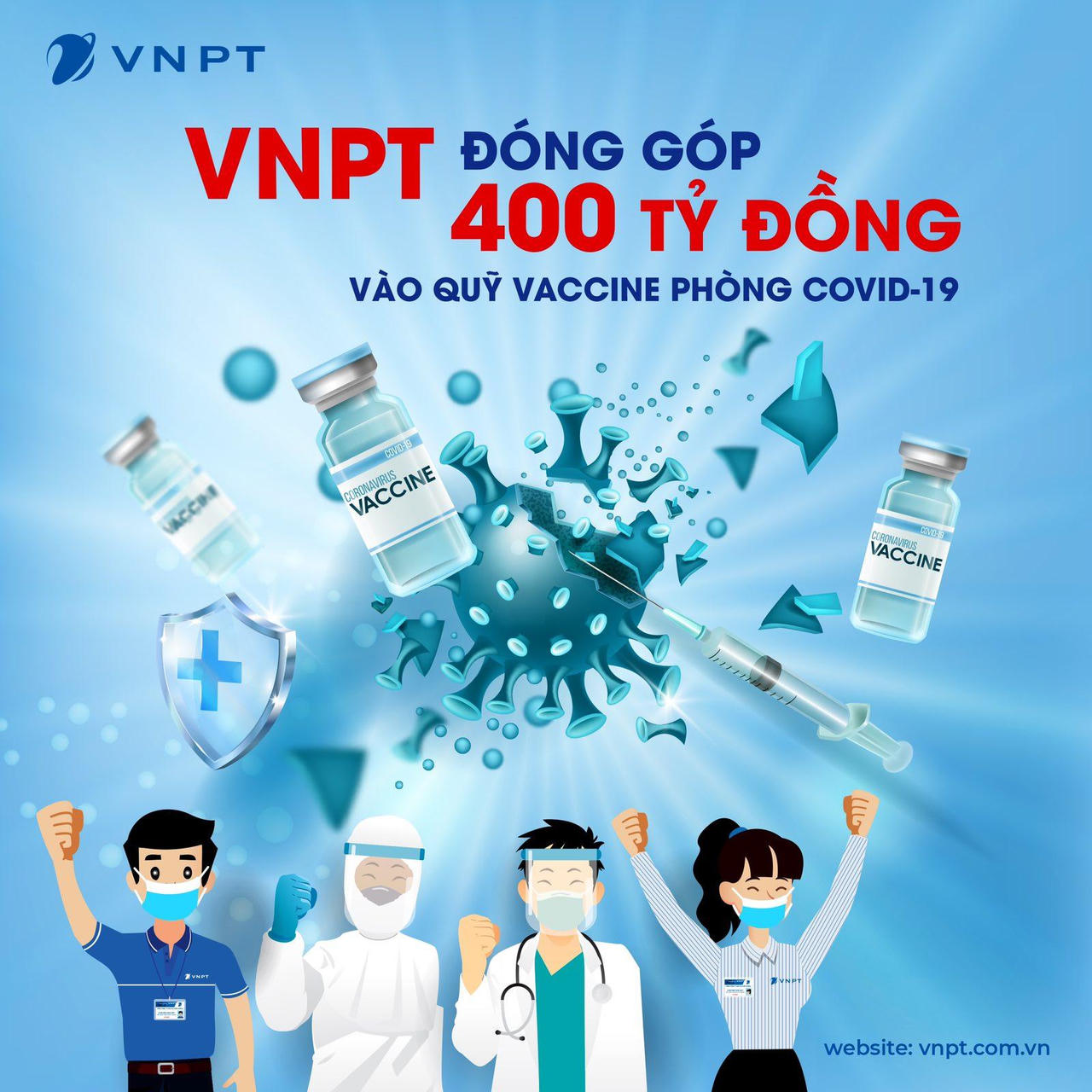 Ba nhà mạng lớn góp hơn nghìn tỷ đồng vào Quỹ vaccine phòng COVID-19