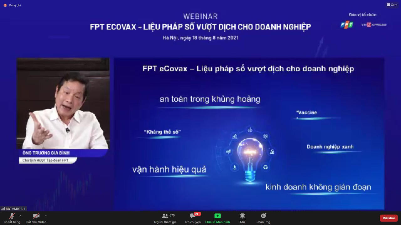 Liệu pháp số FPT eCovax tăng "sức đề kháng" cho doanh nghiệp