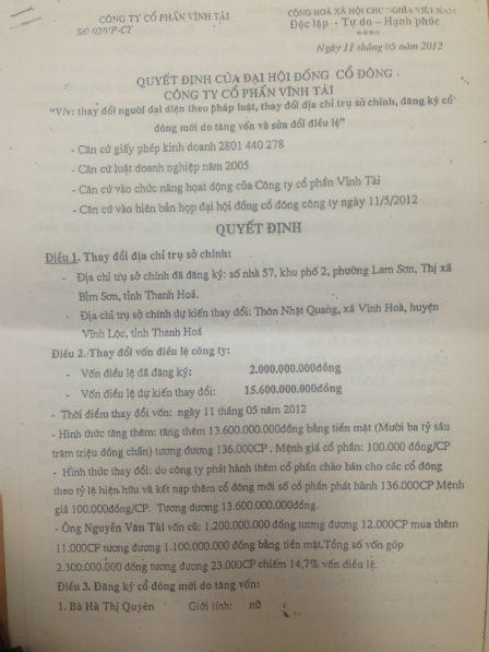 Sở KHĐT tỉnh Thanh Hóa bị tố làm trái trình tự và thủ tục ĐKKD