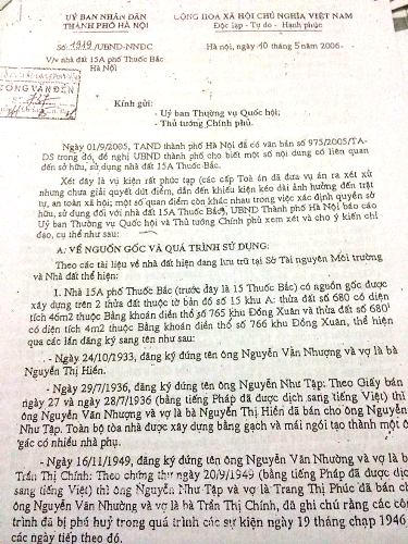 Vụ đòi nhà số 15A Thuốc Bắc: Bản án của TAND TP Hà Nội chưa khách quan?