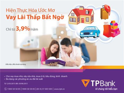 “Hiện thực hóa ước mơ - Vay lãi thấp bất ngờ” với lãi suất chỉ từ 3,9%/năm