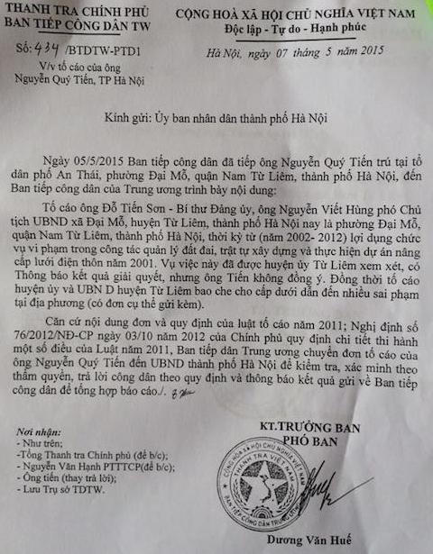 Cơ quan chức năng đề nghị giải quyết dứt điểm khiếu nại ở xã Đại Mỗ