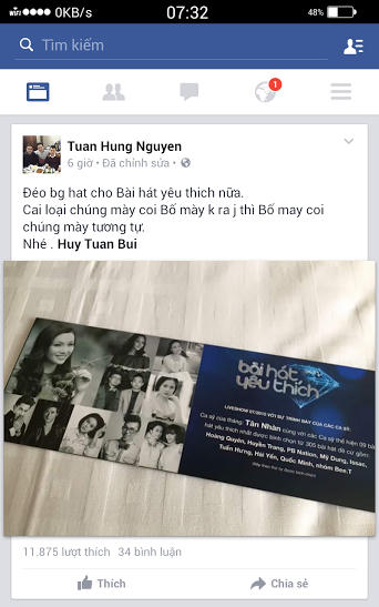 Tuấn Hưng văng tục trên facebook, dọa phanh phui scandal trong quá khứ của Mỹ Linh