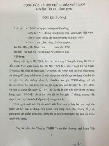 Lotte bị "tố" bán hàng quá "đát" gần một năm cho khách hàng