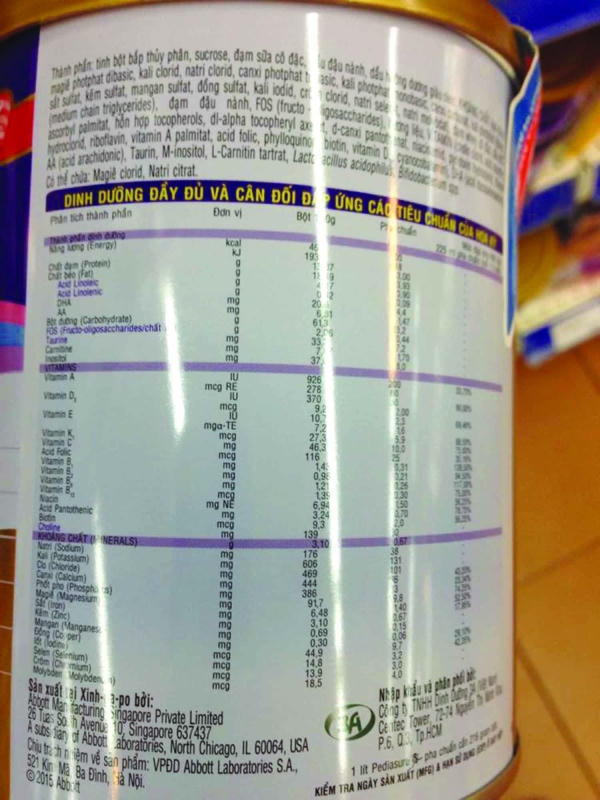 Sữa PediaSure bị vẩn đen, doanh nghiệp khẳng định đạt chất lượng