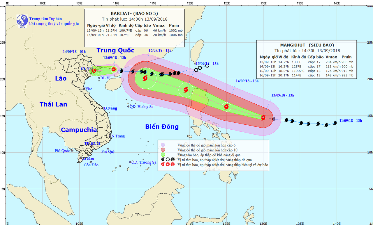 Bão số 5 suy yếu thành áp thấp nhiệt đới, siêu bão hướng vào biển Đông