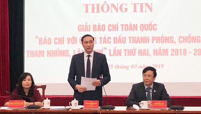 Công bố Giải Báo chí với công tác đấu tranh phòng, chống tham nhũng, lãng phí