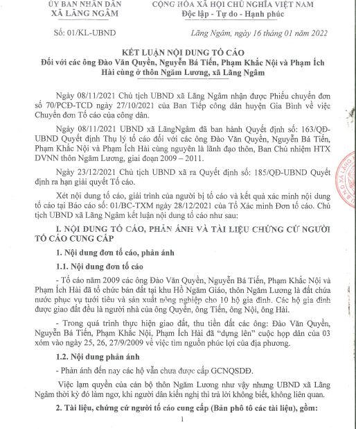 Gia Bình (Bắc Ninh): Khởi tố bắt tạm giam nguyên lãnh đạo thôn "lộng quyền" tự ý bán đất trái thẩm quyền