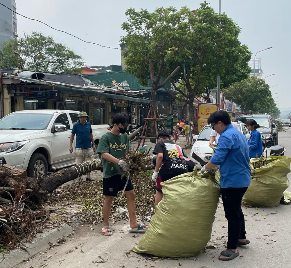 Chung tay dọn tàn dư bão, khôi phục cảnh quan phố phường Hà Nội