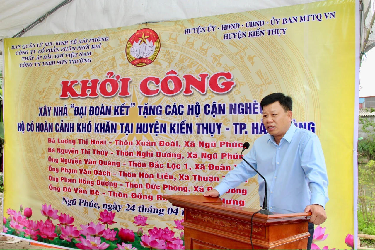 Khởi công xây dựng 6 nhà đại đoàn kết cho hộ nghèo ở Hải Phòng