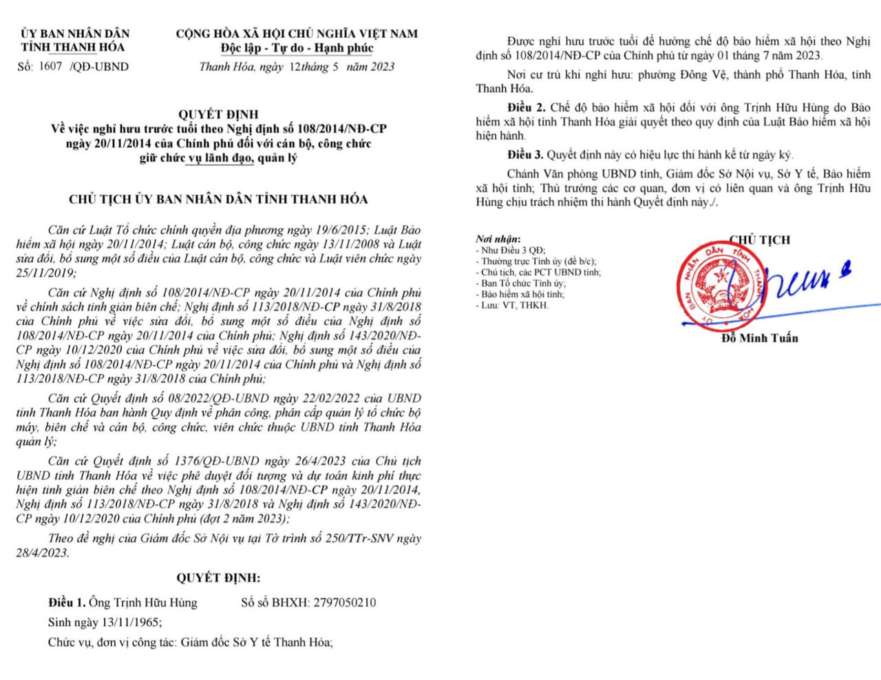 Giám đốc Sở Y tế Thanh Hóa nghỉ hưu sớm 