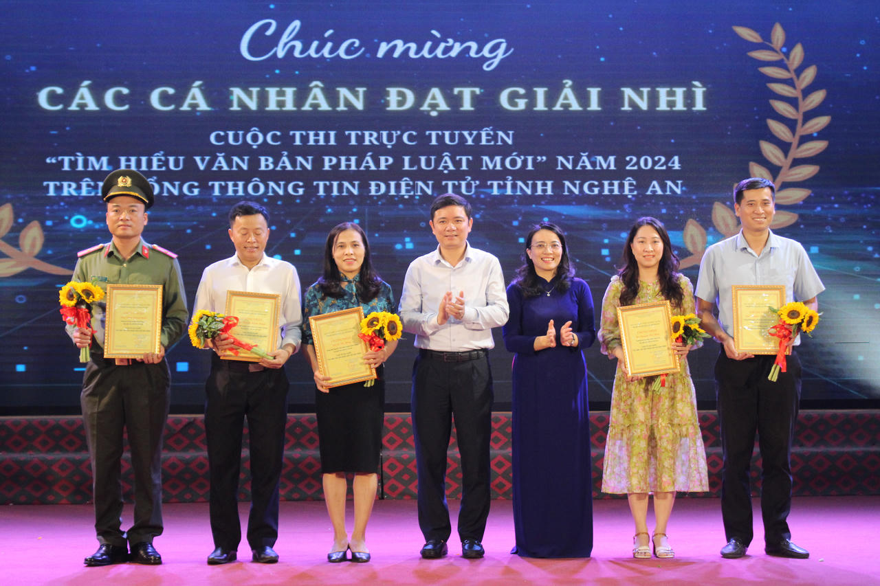 Nghệ An trao giải cuộc thi trực tuyến “Tìm hiểu văn bản pháp luật mới” năm 2024