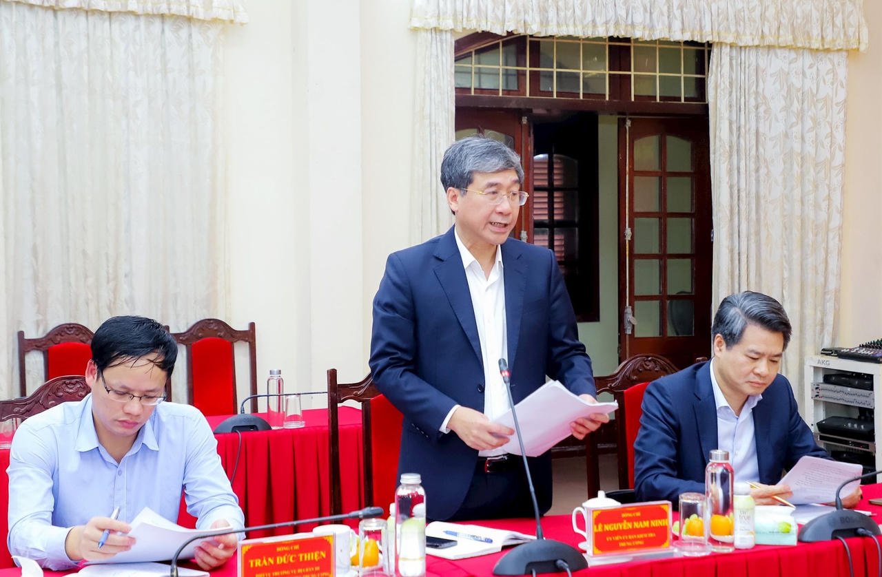 Đoàn kiểm tra của Bộ Chính trị, Ban Bí thư làm việc với Tỉnh ủy Nghệ An