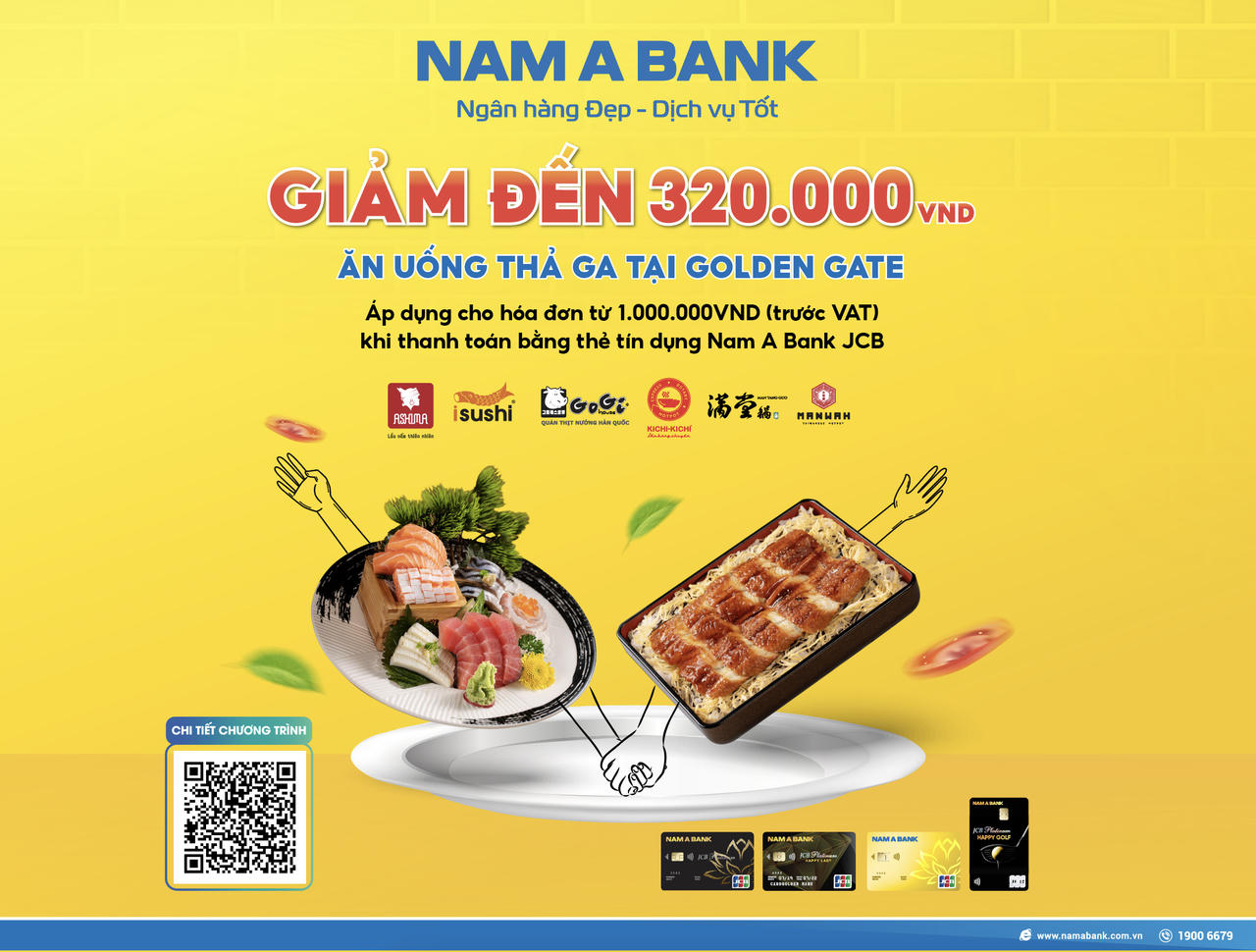 Nam A Bank JCB “tung” hàng loạt ưu đãi tại chuỗi nhà hàng Gate