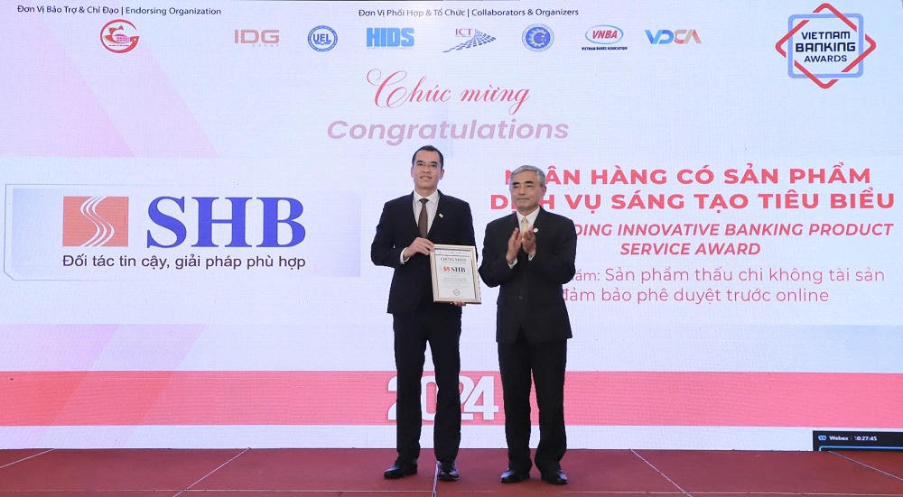 SHB được vinh danh là 'Ngân hàng có sản phẩm dịch vụ sáng tạo tiêu biểu'