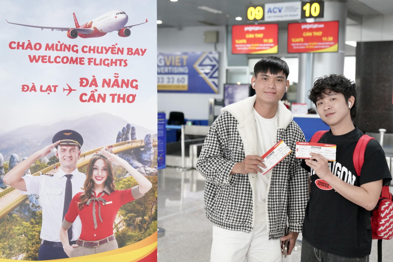 Vietjet mở lại loạt đường bay kết nối Đà Lạt - Cần Thơ, Đà Lạt - Đà Nẵng và Đà Nẵng - Phú Quốc