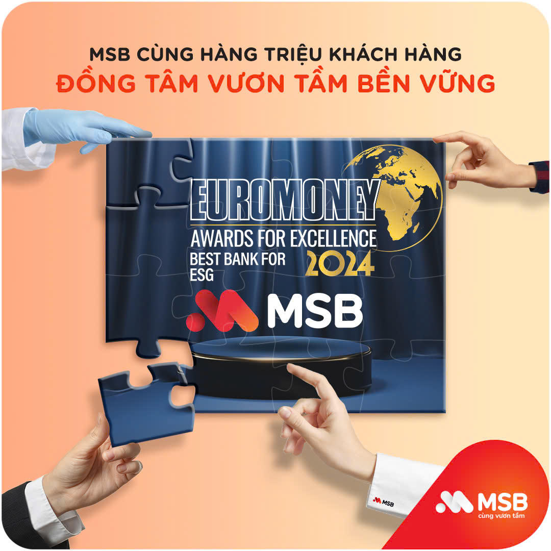 MSB nhận cú đúp giải thưởng quốc tế về xếp hạng Doanh thu và Phát triển bền vững 