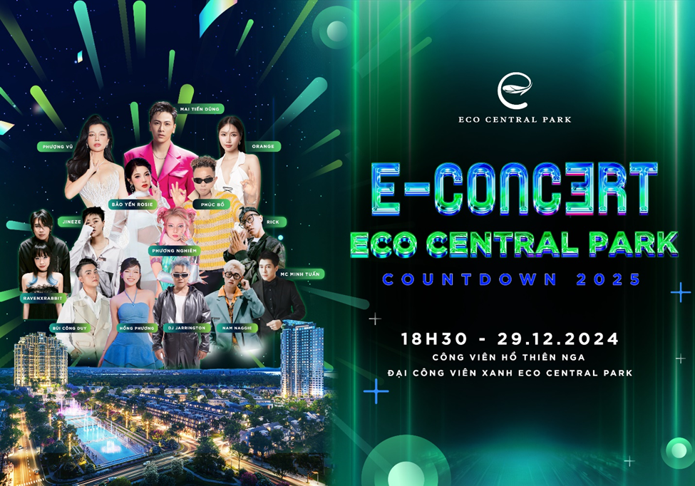 Eco Central Park Countdown 2025: Soái ca Mai Tiến Dũng hiện diện 