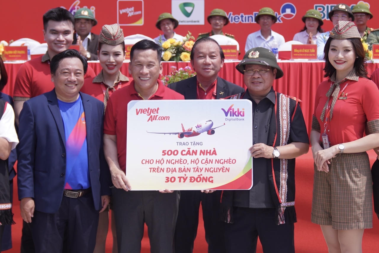 Vietjet và ngân hàng số Vikki hỗ trợ 500 căn nhà cho các hộ nghèo, hộ cận nghèo trên địa bàn Tây Nguyên