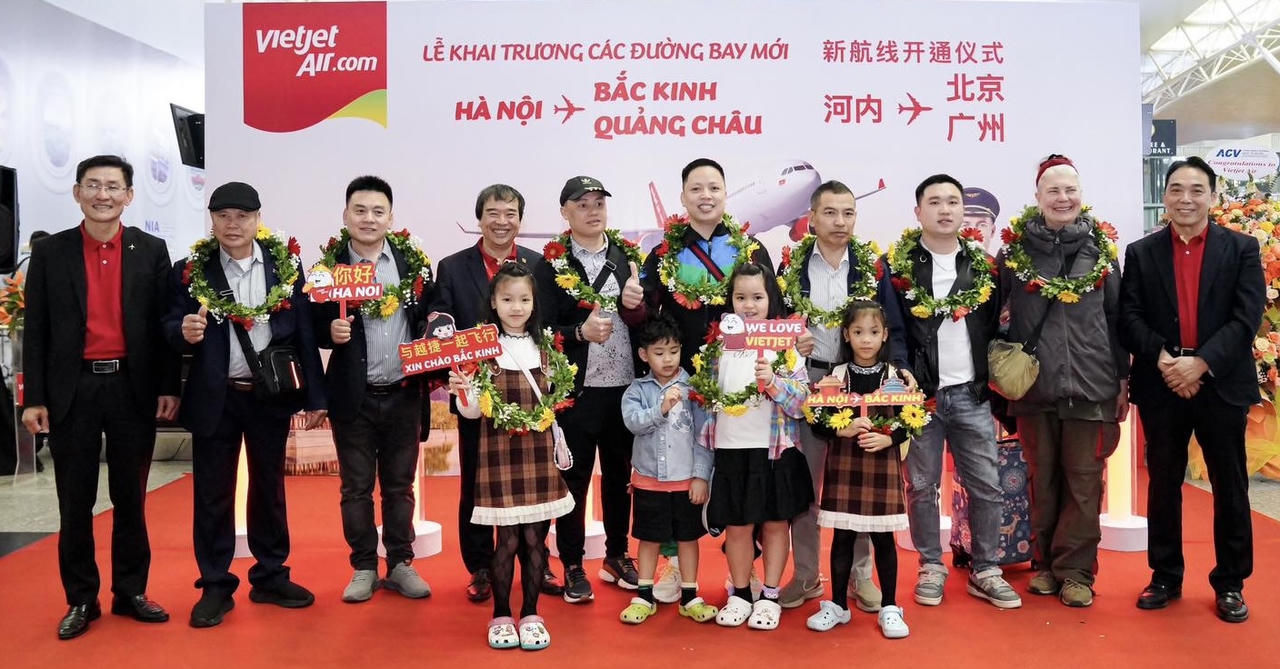 Vietjet tiếp tục kết nối Việt Nam - Trung Quốc, khai trương 4 đường bay kết Hà Nội, TP.HCM với Bắc Kinh, Quảng Châu