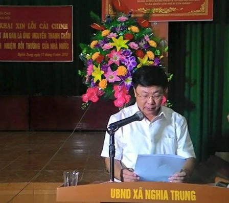 TAND Tối cao xin lỗi ông Nguyễn Thanh Chấn 