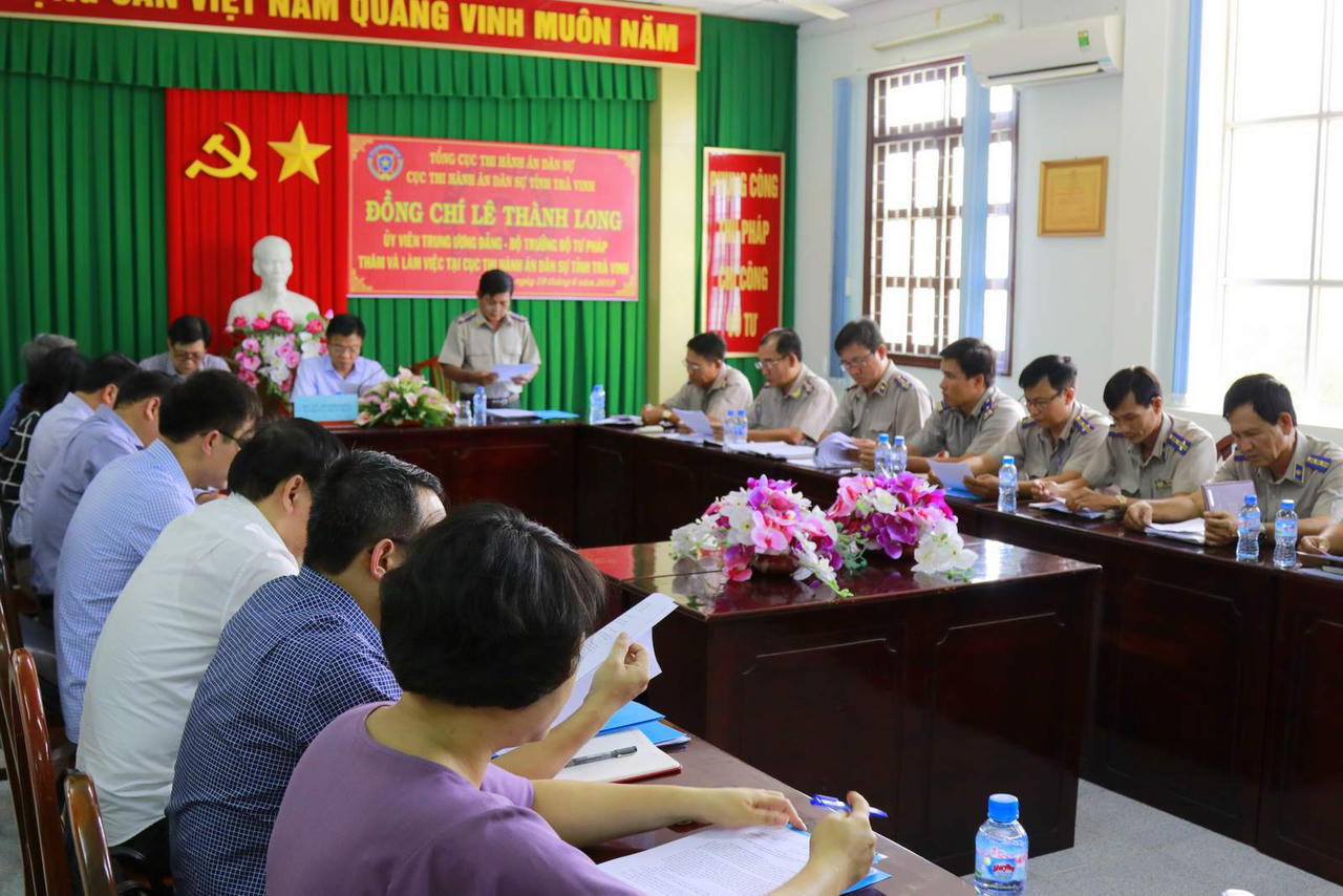 Bộ trưởng Bộ Tư pháp Lê Thành Long: THADS Trà Vinh cần quyết liệt thi hành dứt điểm các vụ việc có điều kiện