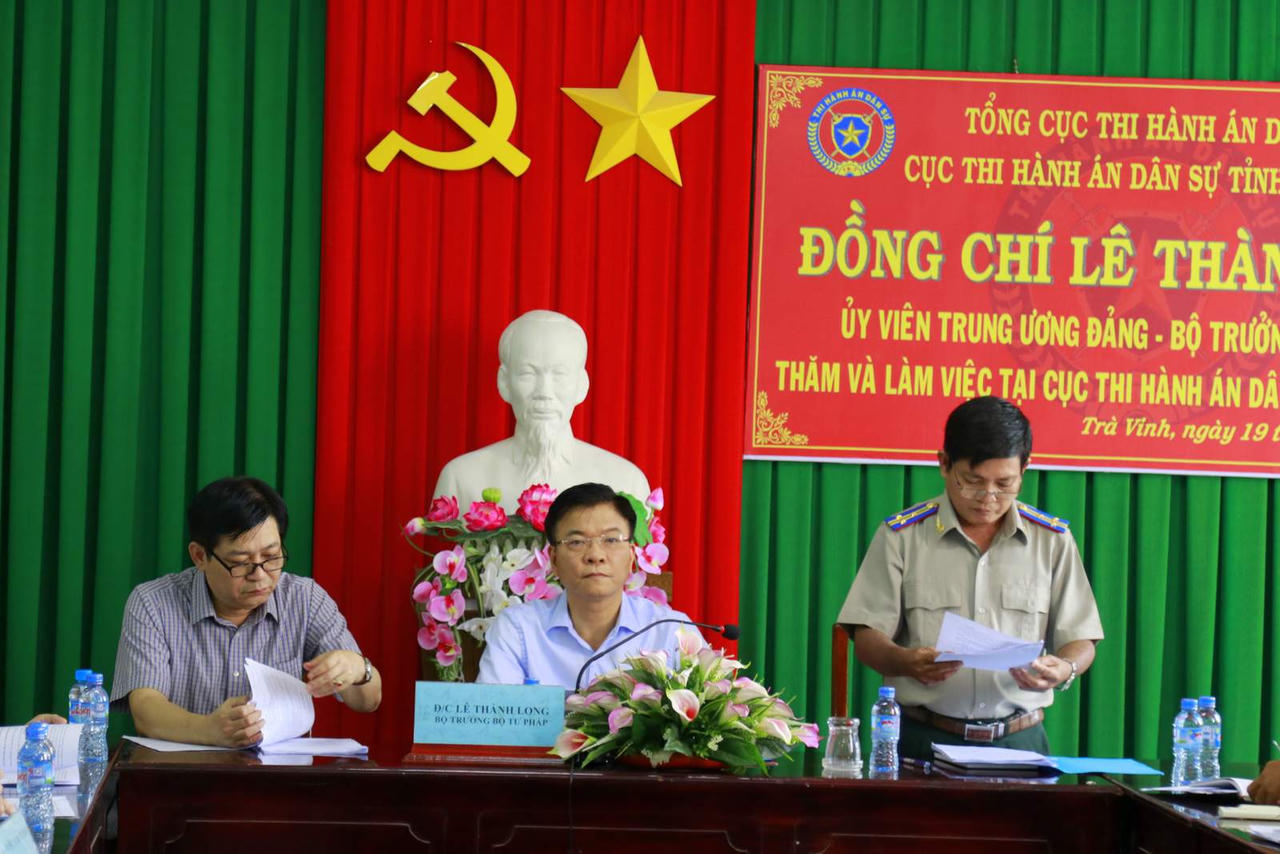 Bộ trưởng Bộ Tư pháp Lê Thành Long: THADS Trà Vinh cần quyết liệt thi hành dứt điểm các vụ việc có điều kiện