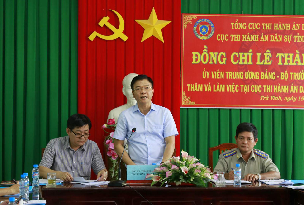 Bộ trưởng Bộ Tư pháp Lê Thành Long: THADS Trà Vinh cần quyết liệt thi hành dứt điểm các vụ việc có điều kiện