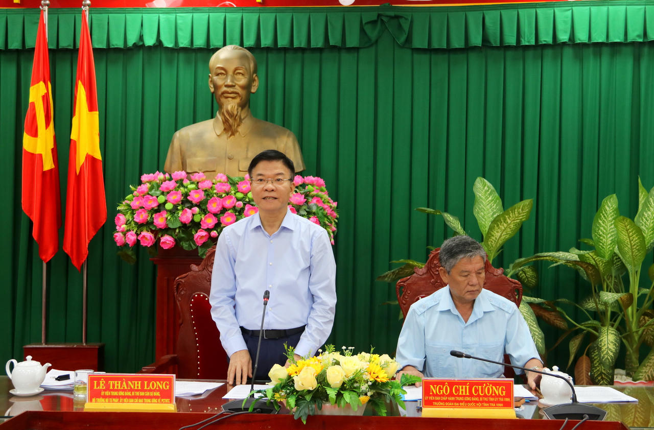 Bộ trưởng Lê Thành Long làm việc với Trà Vinh về công tác phòng chống tham nhũng, tiêu cực 