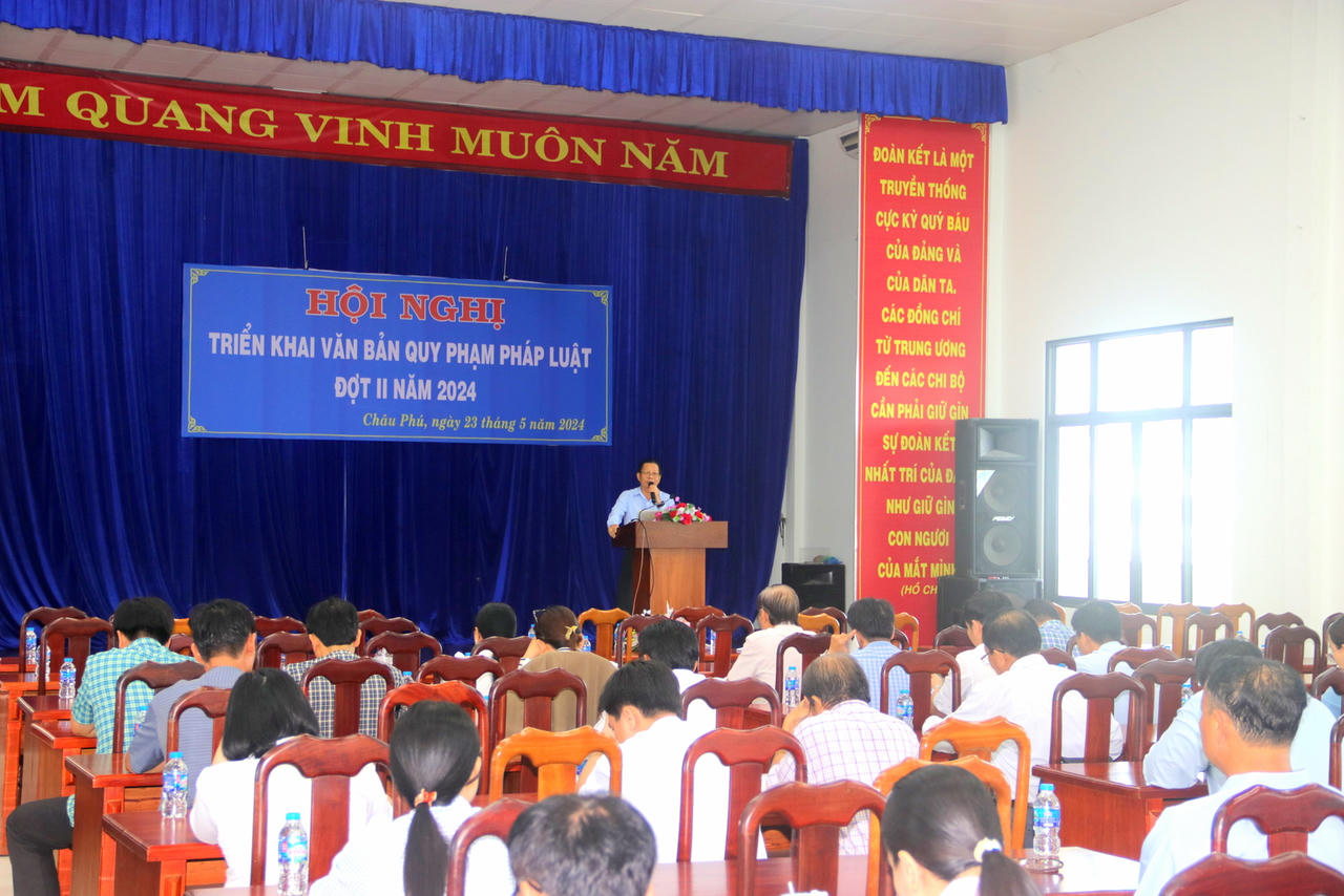 Huyện Châu Phú (An Giang) triển khai văn bản quy phạm pháp luật đợt 2/2024