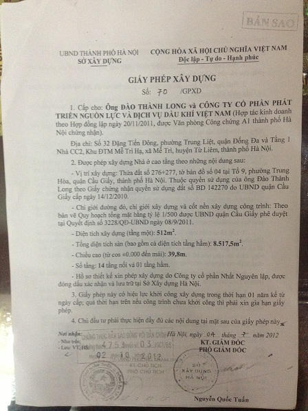 Thông tin mới liên quan đến dự án Chung cư Petromanning 