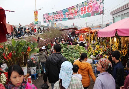 Rừng người đi chợ hoa Tây Hồ sắm Tết