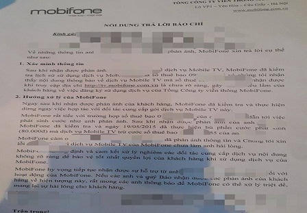 Tổng đài Mobifone trả lời khách hàng việc tự ý kết nối dịch vụ